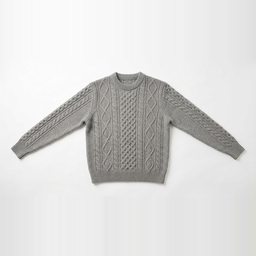 Cable-Knit Crew Pullover 3