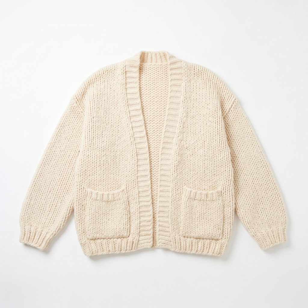 Chunky Knit Open Cardigan 3