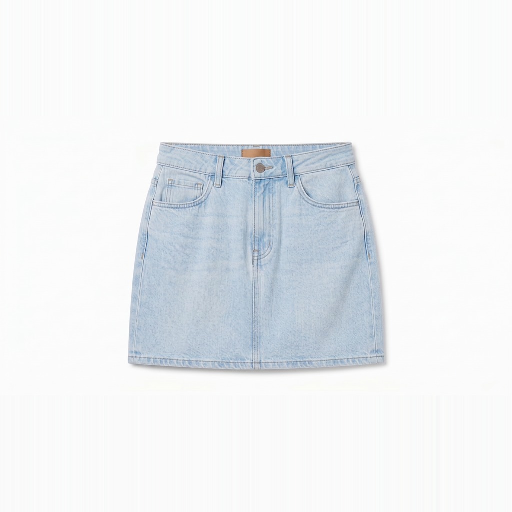 High-Rise Denim Mini Skirt